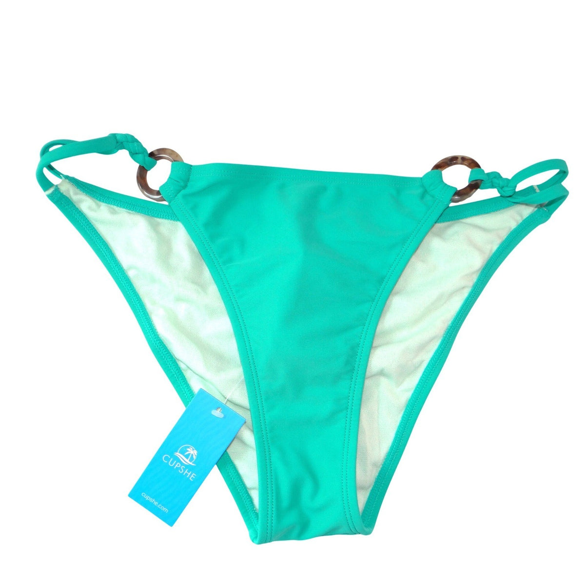 NWT Cupshe Teal Green Ring Detail Braided Wrap Bikini Set Size M8