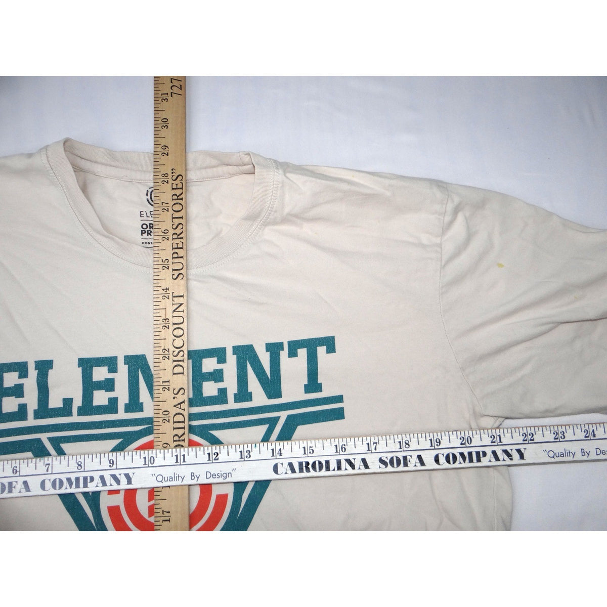 Element Organic Cotton T Shirt Men's XL Beige Graphic Tee Est 1992